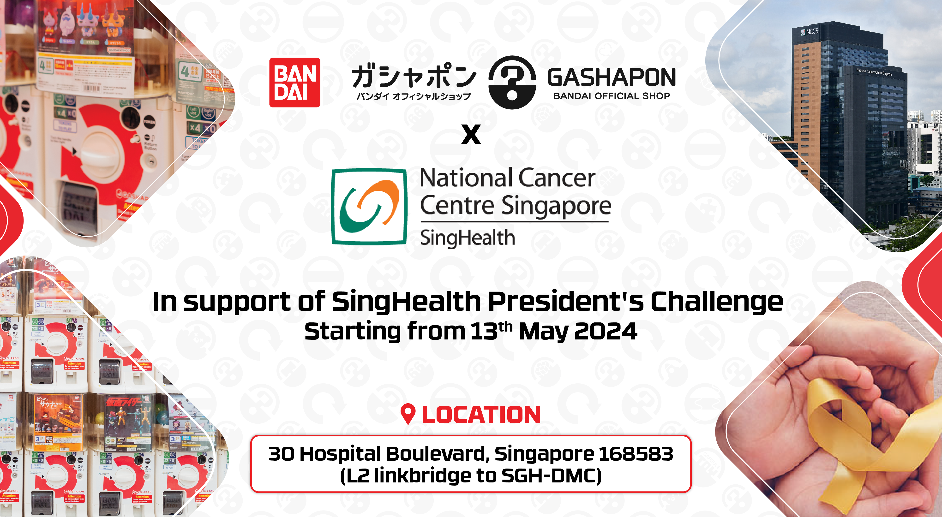 Gashapon Bandai Official Collab Store at National Cancer Centre Singapore